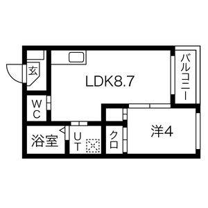 1LDK 間取り図