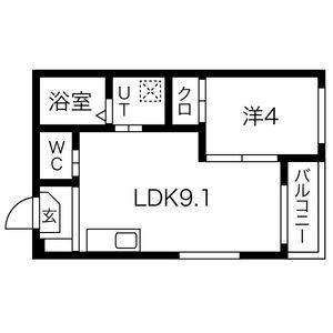 1LDK 間取り図