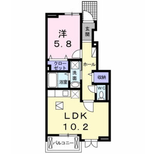 1LDK 間取り図