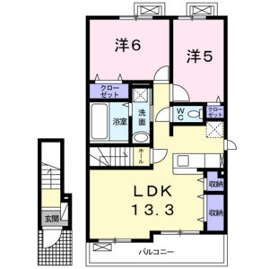 2LDK 間取り図