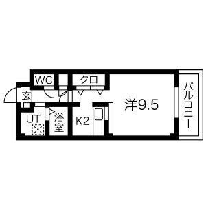 1K 間取り図