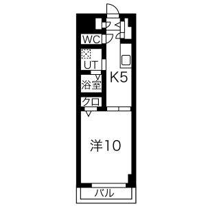 1DK 間取り図