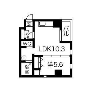 1LDK 間取り図