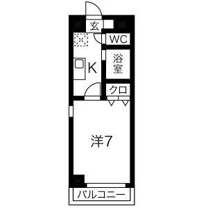 1K 間取り図