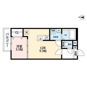 1LDK 間取り図