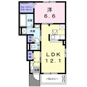 1LDK 間取り図