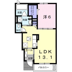 1LDK 間取り図