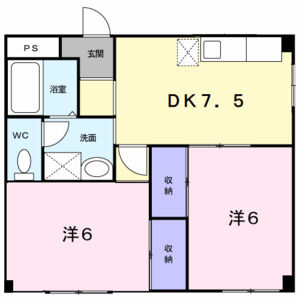 2DK 間取り図