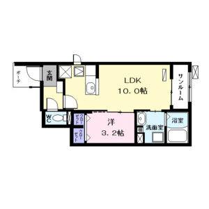 1LDK 間取り図