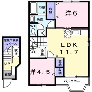 2LDK 間取り図