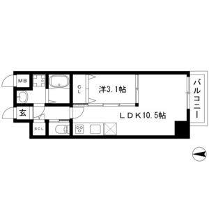1LDK 間取り図