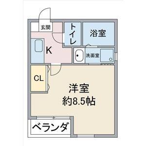 1K 間取り図