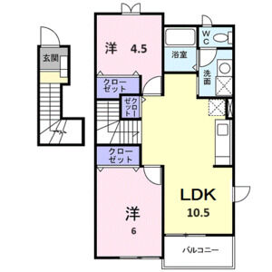 2LDK 間取り図