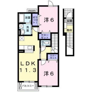 2LDK 間取り図