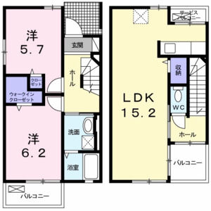 2LDK 間取り図