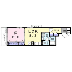 1LDK 間取り図