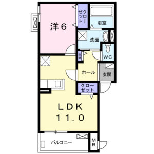 1LDK 間取り図