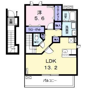 1LDK 間取り図