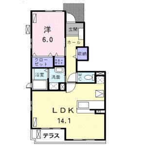 1LDK 間取り図