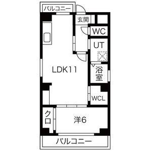 1LDK 間取り図
