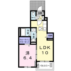1LDK 間取り図