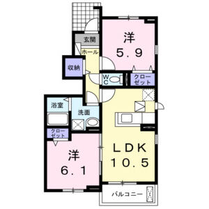 2LDK 間取り図