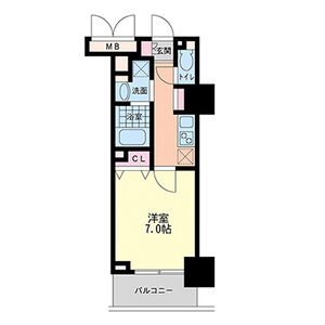 1K 間取り図