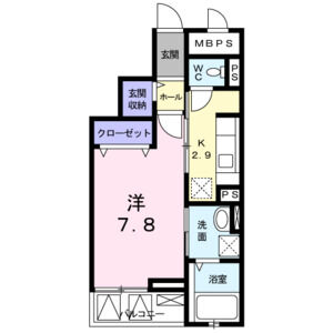 1K 間取り図