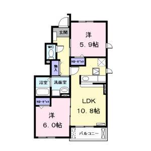 2LDK 間取り図