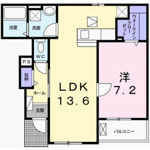 1LDK 間取り図