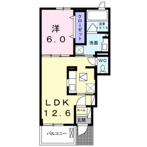 1LDK 間取り図