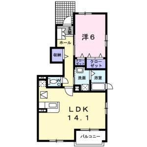 1LDK 間取り図