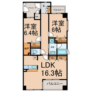 2LDK 間取り図