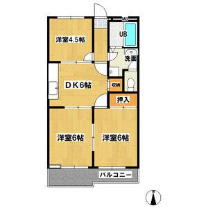 3DK 間取り図