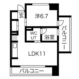 1LDK 間取り図