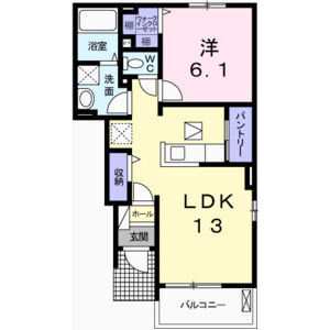1LDK 間取り図