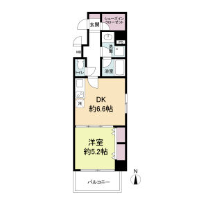 1DK 間取り図