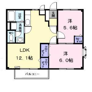 2LDK 間取り図