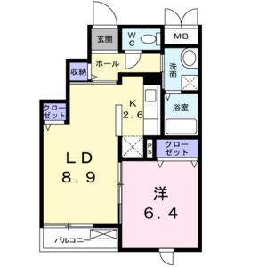 1LDK 間取り図
