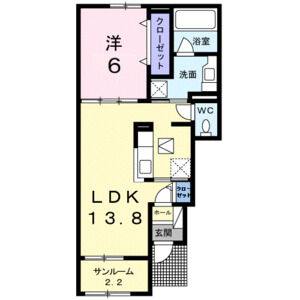 1LDK 間取り図