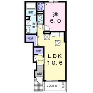 1LDK 間取り図