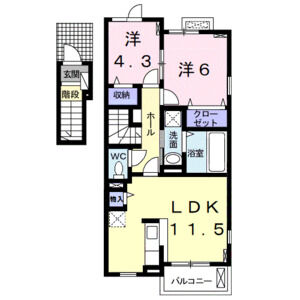 2LDK 間取り図