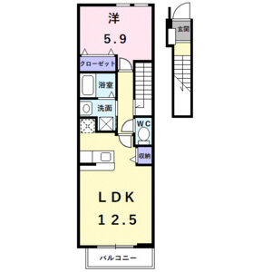 1LDK 間取り図