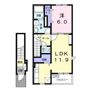 1LDK 間取り図