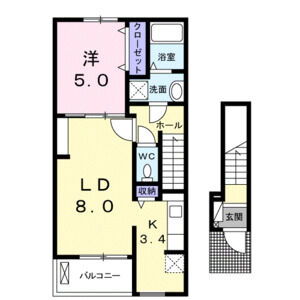 1LDK 間取り図