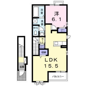 1LDK 間取り図