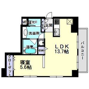 1LDK 間取り図