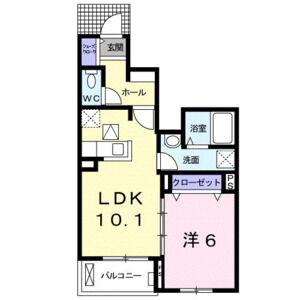 1LDK 間取り図