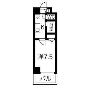 1K 間取り図