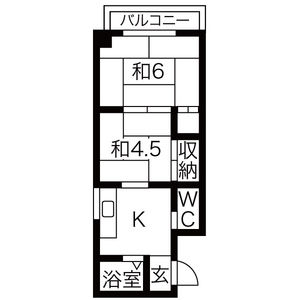2DK 間取り図